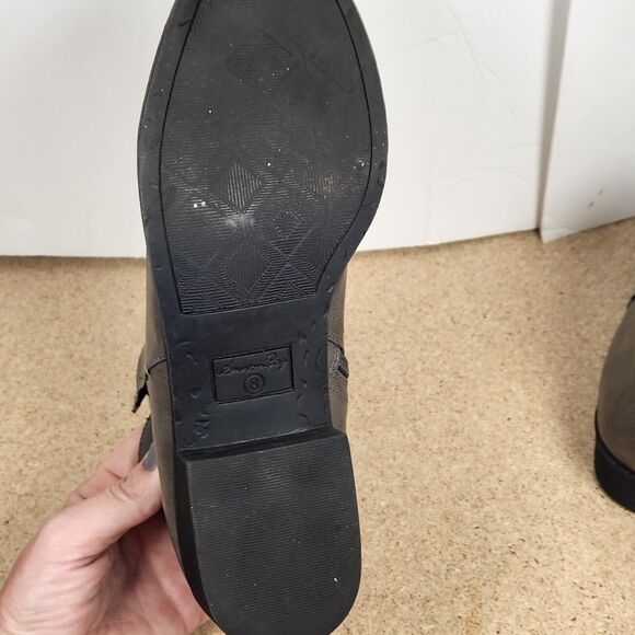 American Rag Cadee Ankle Boots Brown grey Faux Leather Side Zips Womens 8 M - Picture 9 of 14